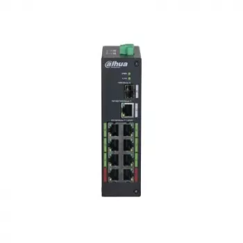 Switch DAHUA DH-LR2110-8ET-120 L2 8x Fast Ethernet (10/100) PoE, 48–57V, 8.8 Gbit/s, MAC 8000, black