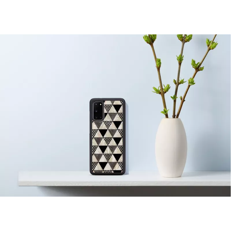 Protective phone case iKins for Samsung Galaxy S20 — pyramid texture, black