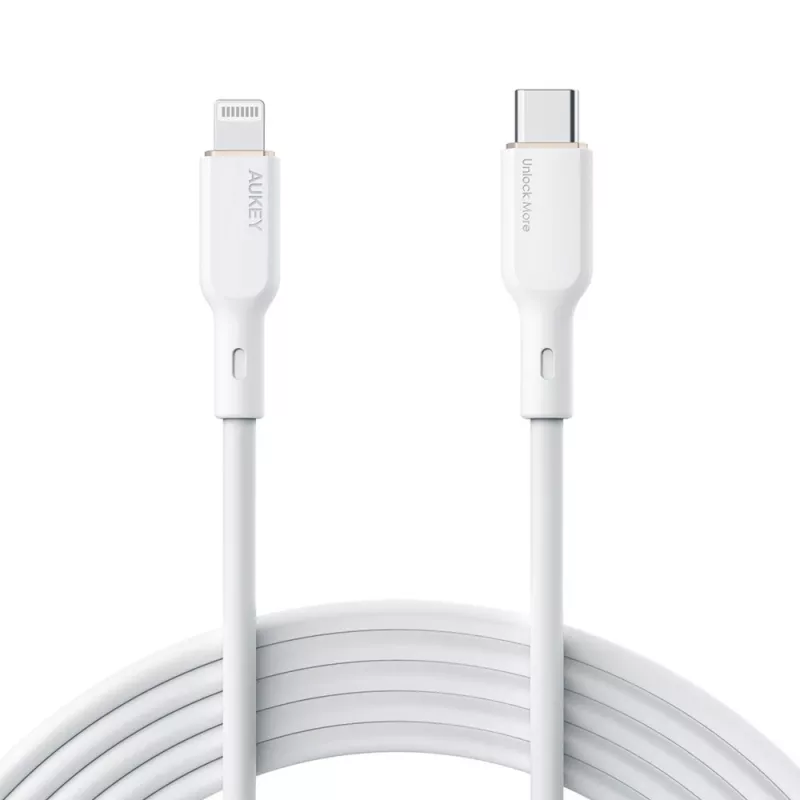 CB-SCL2 White Silicone Cable Lightning-USB C USB Power Delivery USB-pd