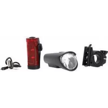 Bicycle front and rear LED light set FISCHER 50688 — 45 lux, up to 20 hours runtime