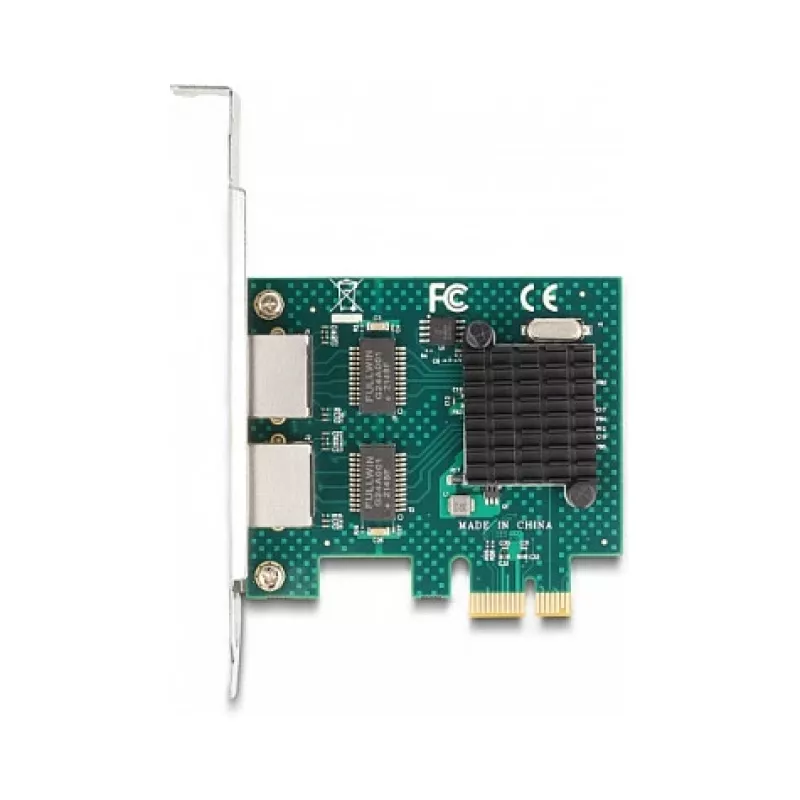 DeLOCK PCI Express x1 Card 2 x RJ45 Gigabit LAN BCM Grey