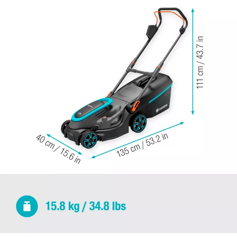 Battery-Lawn Mower PowerMax 37/36V P4A Ready-To-Use Set, 36Volt (2x18V) (black/Grey, 2x Li-Ion Battery 4,0Ah, POWER FOR ALL ALLIANCE)
