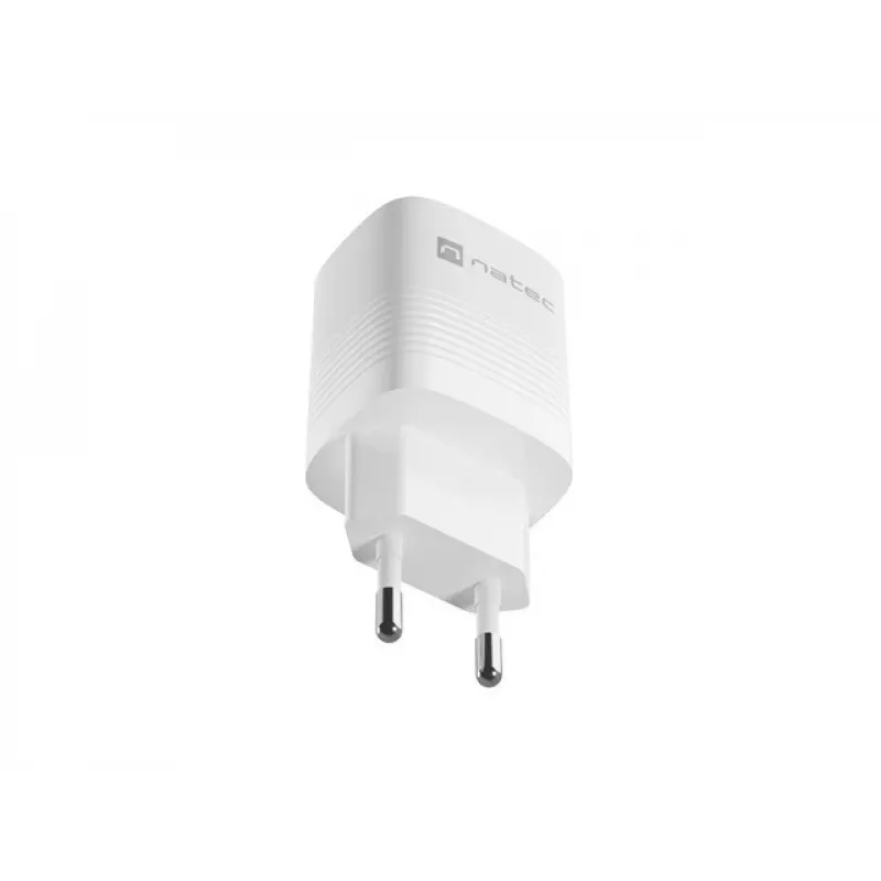Wired mobile device charger NATEC NUC-2140, 30W, USB-C PD 3.0 + USB-A, Samsung AFC, White