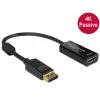 DeLOCK - Video- / Audio-Adapter - DisplayPort / HDMI - DisplayPort (M) - HDMI, 19-pin (W) - 20cm - (DisplayPort 1,2) - Black (62609)