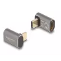 DeLOCK USB Adapter 40 Gbps USB Type-C PD 3.0 100 W male to female angled 8K 60 Hz metal