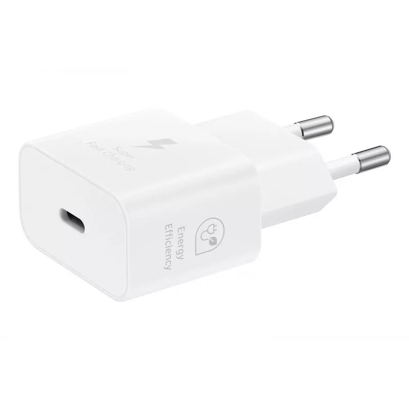 Wall USB-C Charger Samsung EP-T2510 25W White, Universal Indoor Fast Charger with PPS