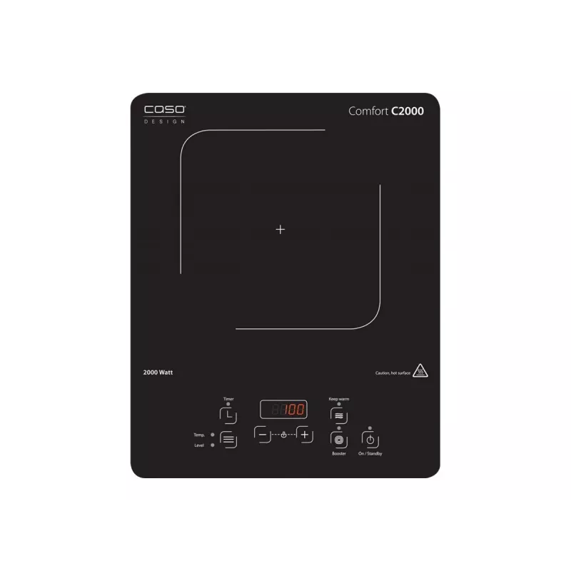 Caso | Free standing table hob | Comfort C2000 | Number of burners/cooking zones 1 | Sensor | Black | Induction