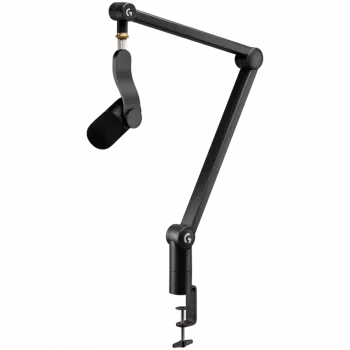 LOGITECH Yeticaster GX Dynamic RGB Gaming Mic with LIGHTSYNC and Premium Desktop Microphone Boom Arm - BLACK