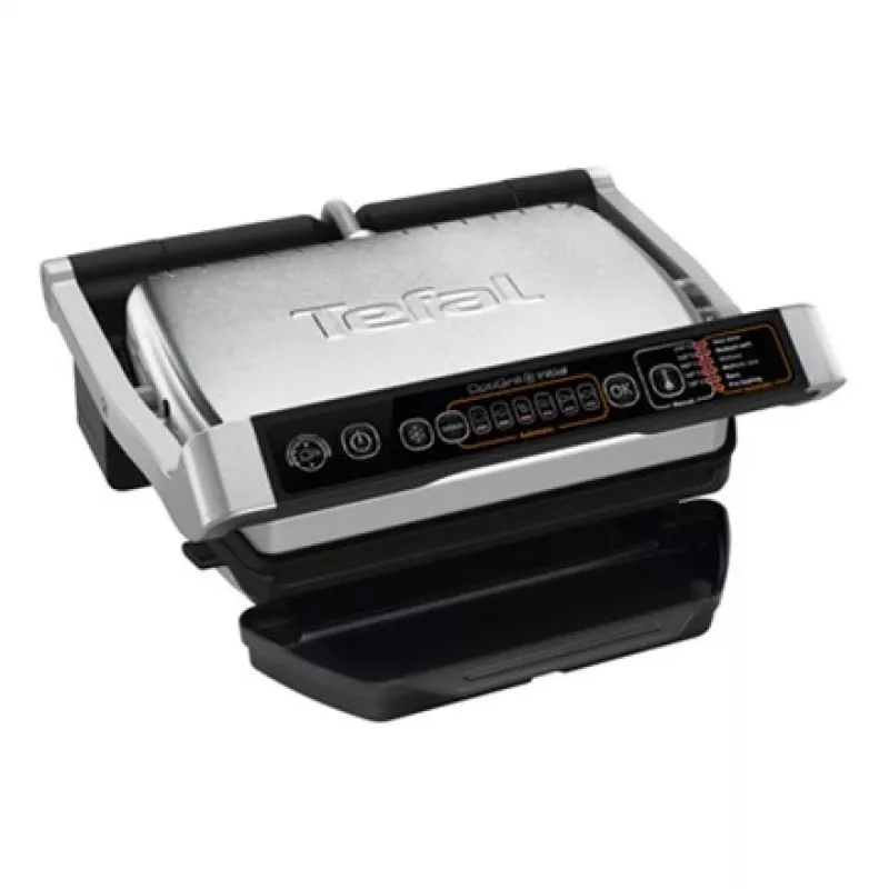 Tefal OptiGrill Initial GC706D Contact Grill, 2000 W, Black/Stainless Steel