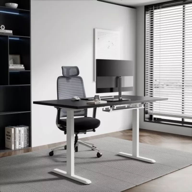 Adjustable Height Table Up Up Bjorn White, Table top M Black