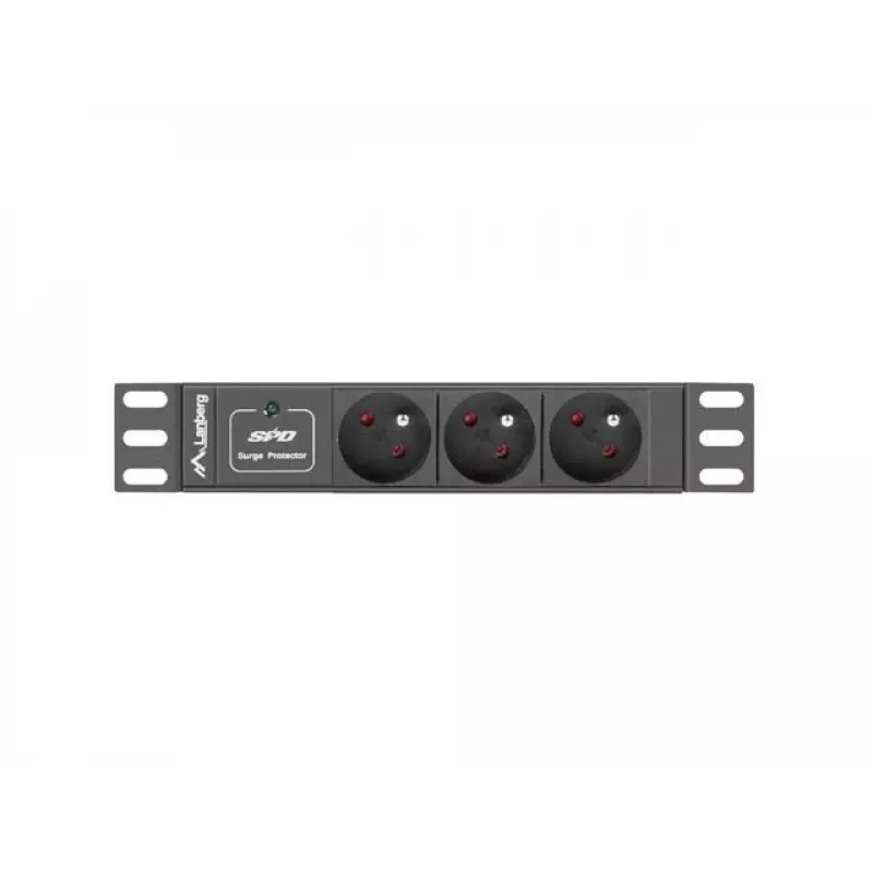 Lanberg PDU-03F-0200-BK Stromverteilereinheit (PDU) 1U Black 3 AC-Outputs (PDU-03E-0200-IEC-BK)