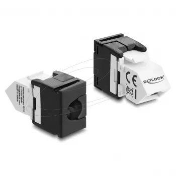 DELOCK Keystone module RJ45 jack to LSA Cat.6 45° angled unshielded black