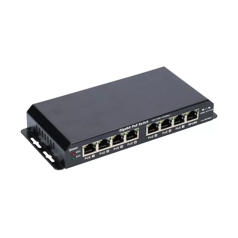Extralink PoE Switch KRATOS 7x Gigabit PoE, 1x Uplink RJ45, Power Supply 24V 2.5A, 60W