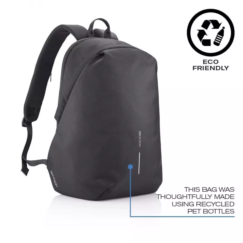 Casual backpack XDDESIGN Bobby Soft with 15.6 inch notebook compartment, 16 L, PET, black