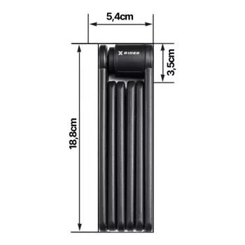Folding bike lock MANTA XR00FL01 — segmented design for frame mounting