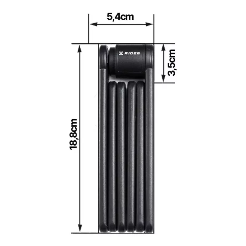 Folding bike lock MANTA XR00FL01 — segmented design for frame mounting