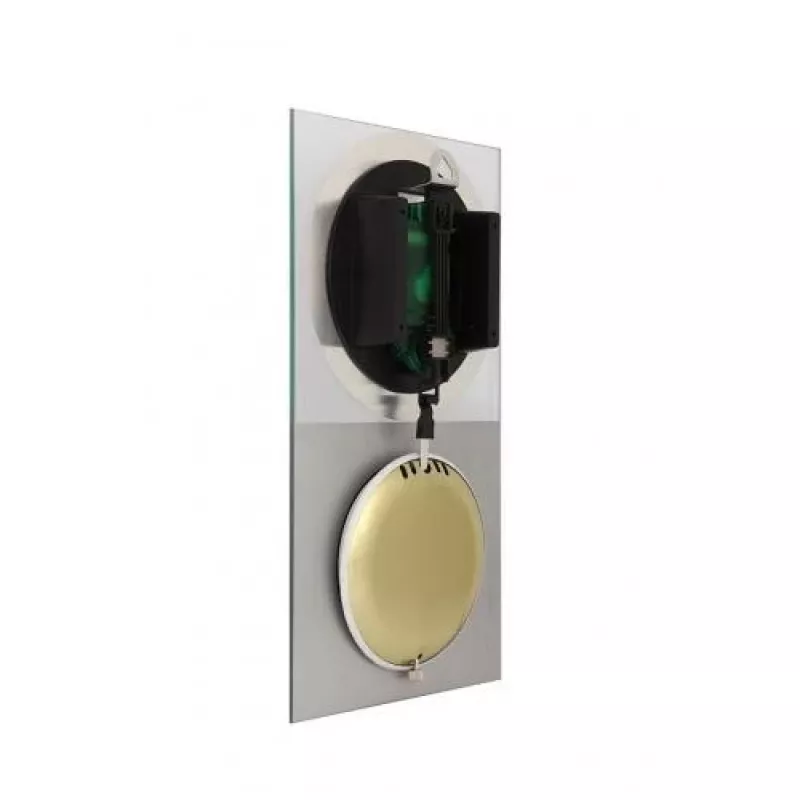NeXtime klok 3028 OP Clock, 16x30.2 cm, Wall, Glass, Silver