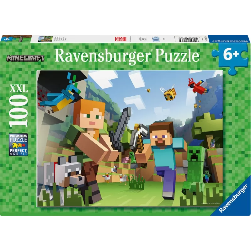 Jigsaw puzzle Ravensburger Puzzle XXL 100 pieces Minecraft – oversized pieces for children and fans