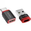 Interface adapter 4smarts 541615 — USB Type-A (host) to USB Type-C (output), black, straight male-to-female, pack of 2