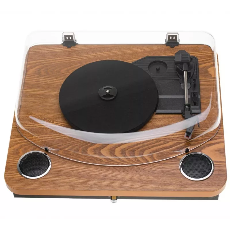 Analogue belt-drive turntable Adler AD 1914 with USB port, ceramic platter, DC motor, 33 1/3 rpm, Bluetooth 5.4, RCA outputs, built-in speakers