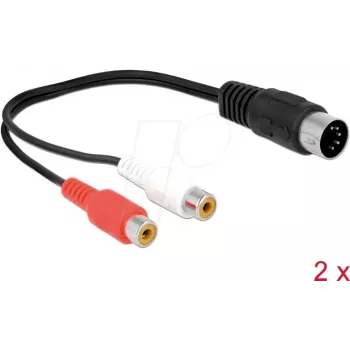 Audio Cable DeLOCK 85835 0.2m DIN (5-pin) 2 x RCA Black