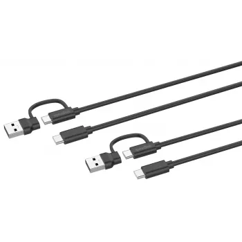 USB 3.2 Gen 1 (3.1 Gen 1) cable Speedlink SL-460101-BK, 3 m, USB A/USB C to USB C, black