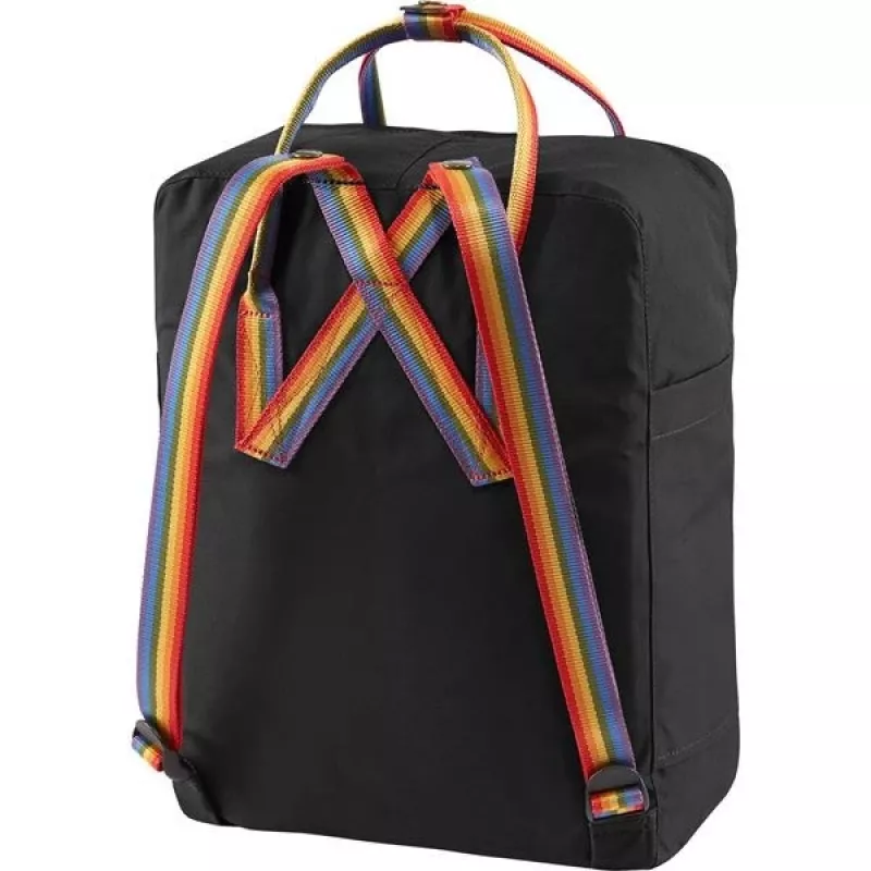 Backpack Fjällräven Kånken Rainbow — Vinylon, 380×270×130 mm, Black/Multicolour