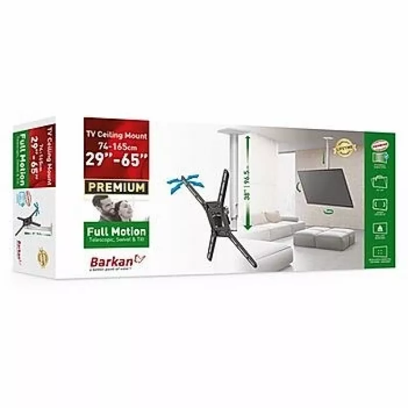 Barkan 3500 TV Ceiling Mount, full motion, 13-65", 40 kg, White