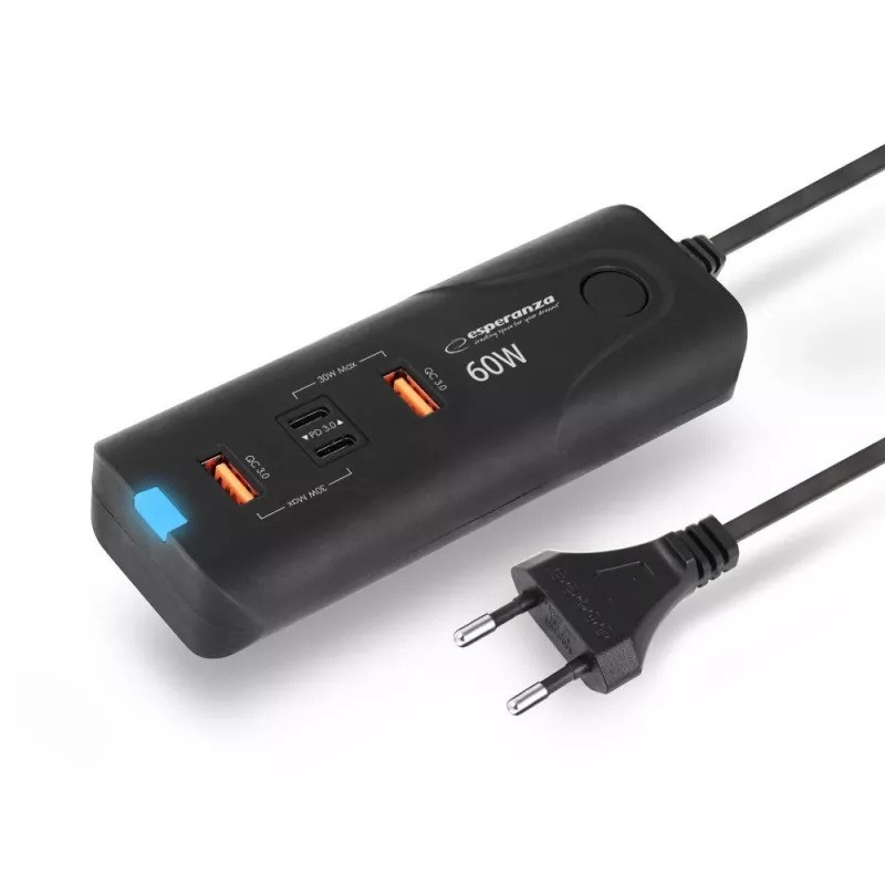 Esperanza EZC109 mobile device charger Universal Black AC Fast charging Indoor