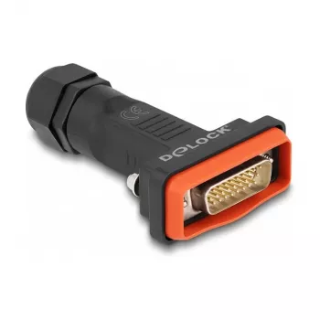 DeLOCK D-Sub HD 26 pin male with housing IP67 waterproof