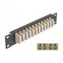 Fiber Optic Patch Panel DeLOCK 10 inch 12 Port LC Quad Beige 1U Black