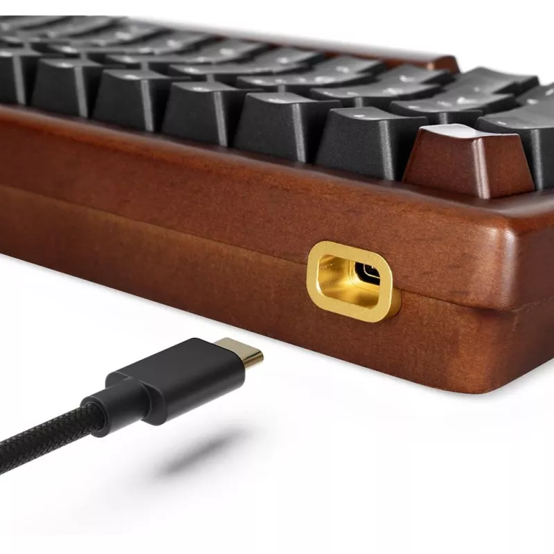Sharkoon 100068081 Keyboard Home USB QWERTZ German Black Wood 75%