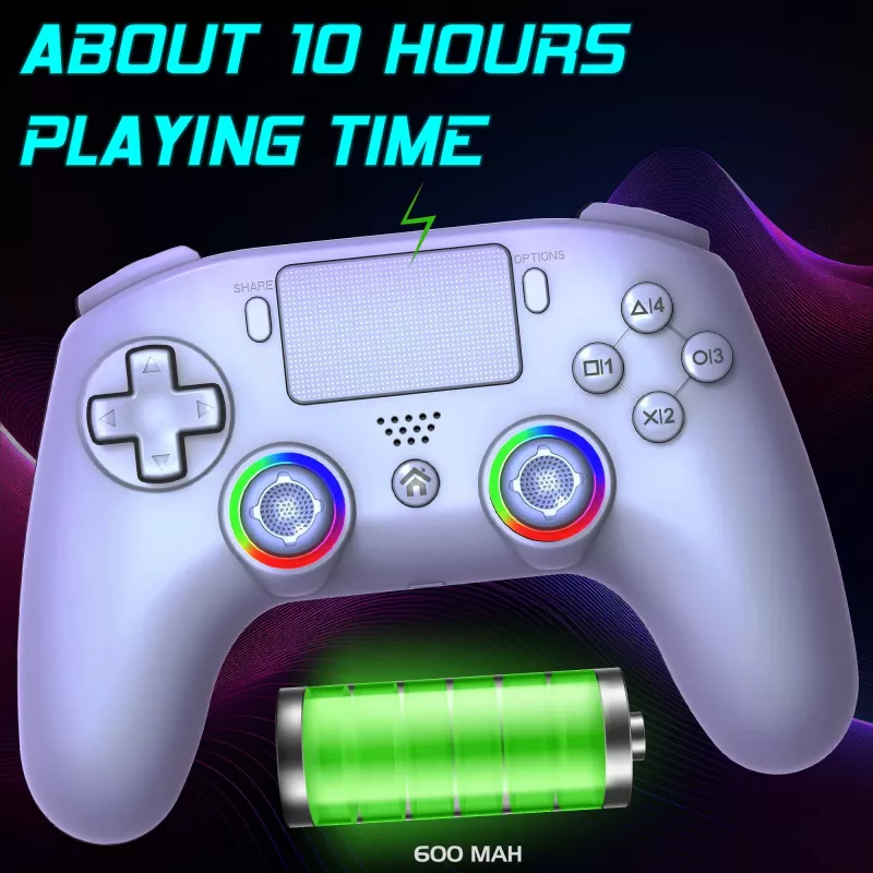 Gamepad Subsonic PS5 Wireless LED Controller White D-pad Home Options Share