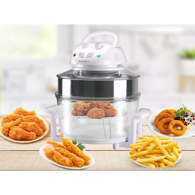 Electric Food Steamer Beper BF.640 2-tier, adjustable timer, countertop food steamer