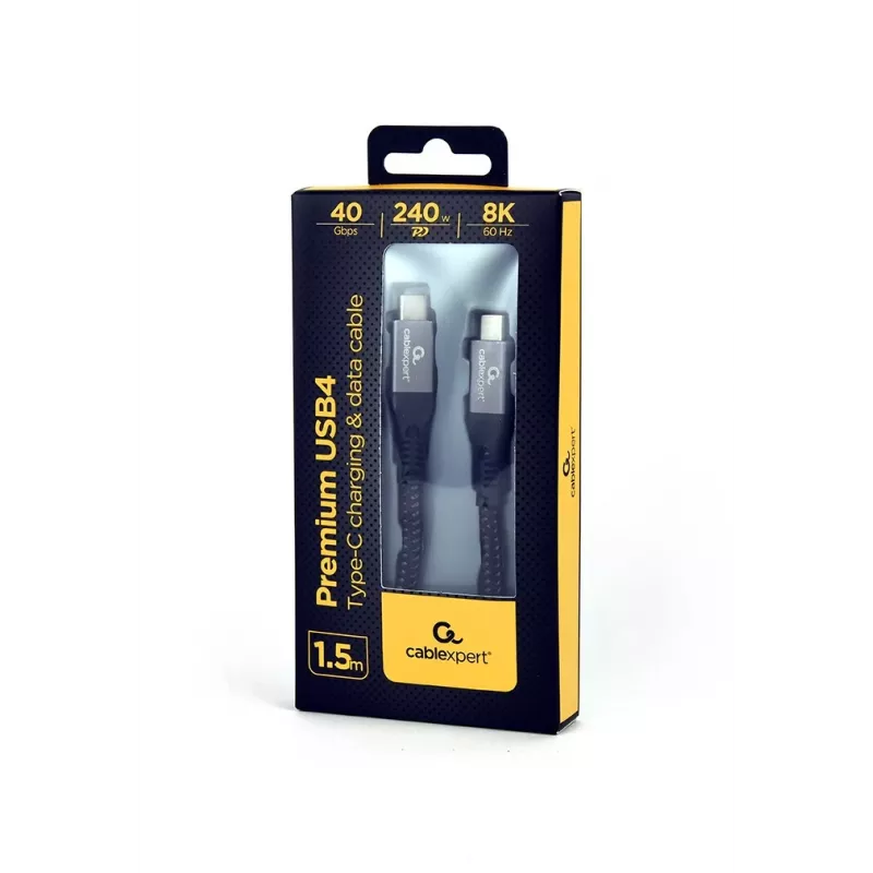 USB-C to USB-C cable GEMBIRD CCBP-USB4-CMCM240 1.5 m, USB4 Gen 3x2, 40 Gbit/s, 240 W, black