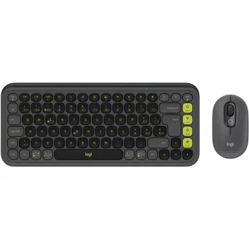 Logitech POP ICON COMBO Swiss, Grafit/Green, Bluetooth, Swiss, 920-013275