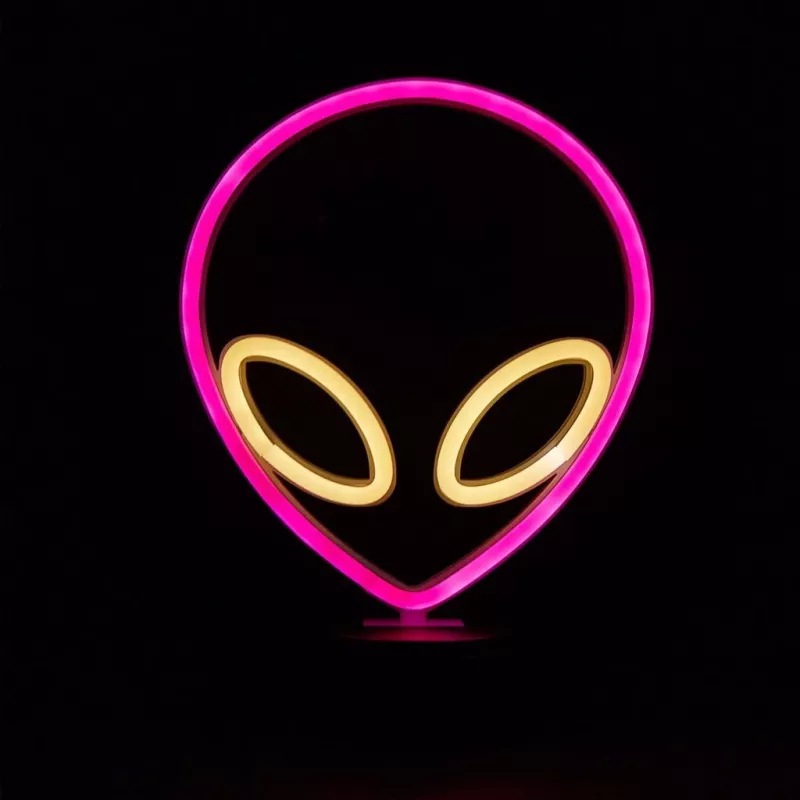 Table lamp MANTA SNL86PK Style Neon Lights UFO Pink – decorative neon-style pink lamp