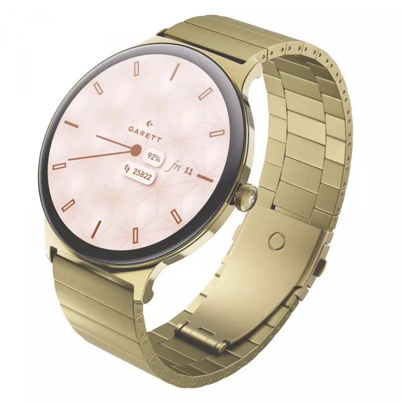Smartwatch Garett Verona 2 Gold Steel with Bluetooth and Heart Rate Monitor