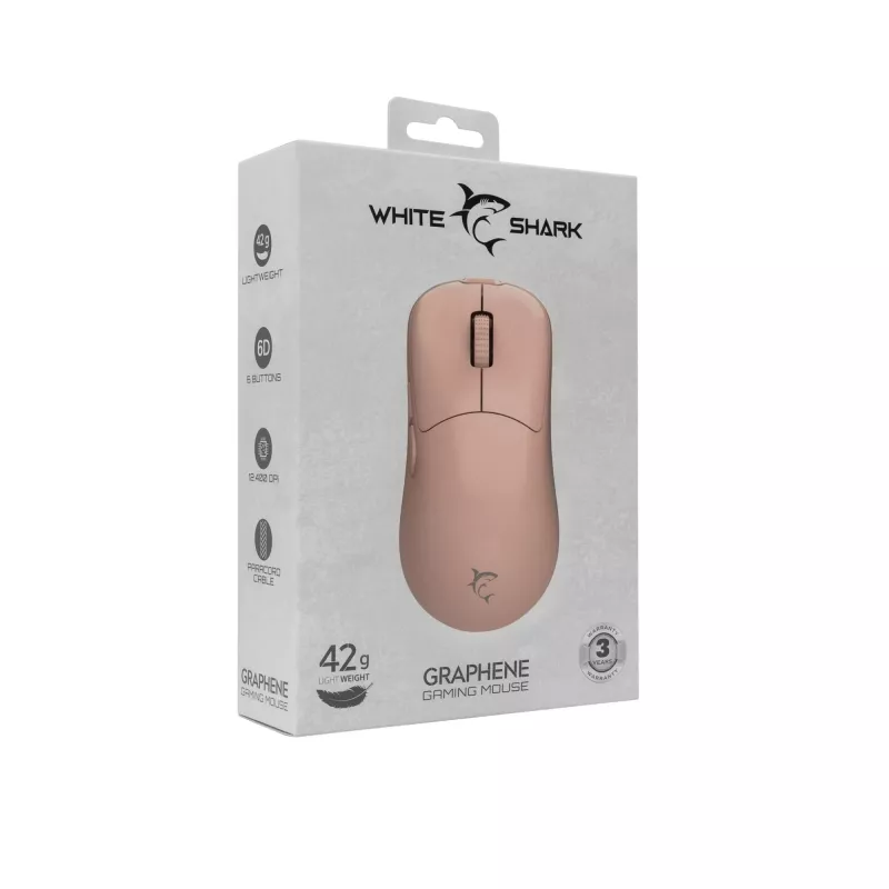 Mouse White Shark GM-5014 Graphene Pink USB