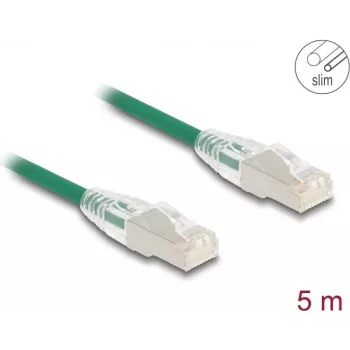 Network Cable DeLOCK RJ45 Cat.6A plug to plug 5m green