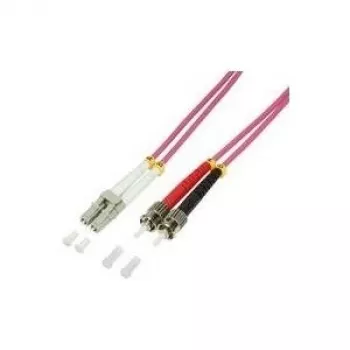 LogiLink - Patch-Cable - LC Multi-Mode (M) to ST multi-mode (M) - 1 m - Fibre Optic - Duplex - 50/125 micrometre - OM4 - Halogen-Free - heather violet