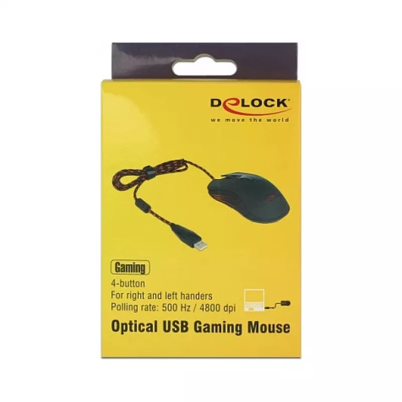 Gaming Mouse DeLOCK 12531 Ambidextrous USB Type-A Optical 4800 DPI