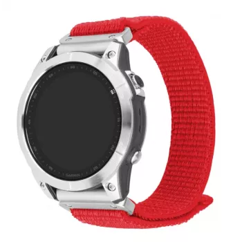 Replacement 22mm Nylon Strap FIXED for Garmin QuickFit 160–210 mm Red