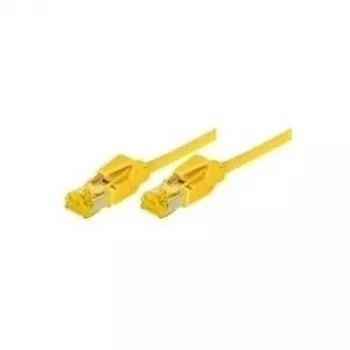 Tecline Premium - Patch-Cable - RJ-45 (M) to RJ-45 (M) - 50 cm - SFTP, PiMF -Cat.7 Raw Cable (Cable) / CAT 6a (Ports) - Shielded, Halogen-Free, Snagless - Yellow (70700Y)