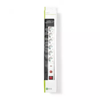 Nedis EXS630SPF1PRO power extension 3 m 6 AC outlet(s) Indoor Black, White