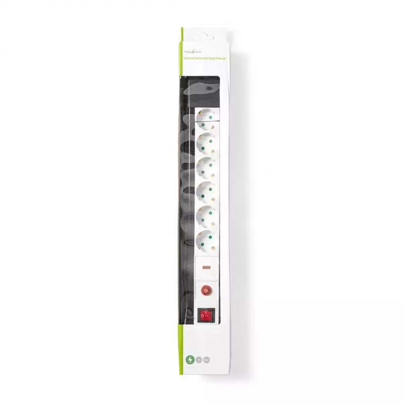 Nedis EXS630SPF1PRO power extension 3 m 6 AC outlet(s) Indoor Black, White