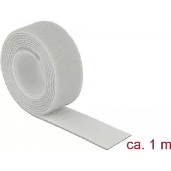 Hook and loop fastener tape DELOCK 18278 — grey, 20 mm × 1 m, 1 pc