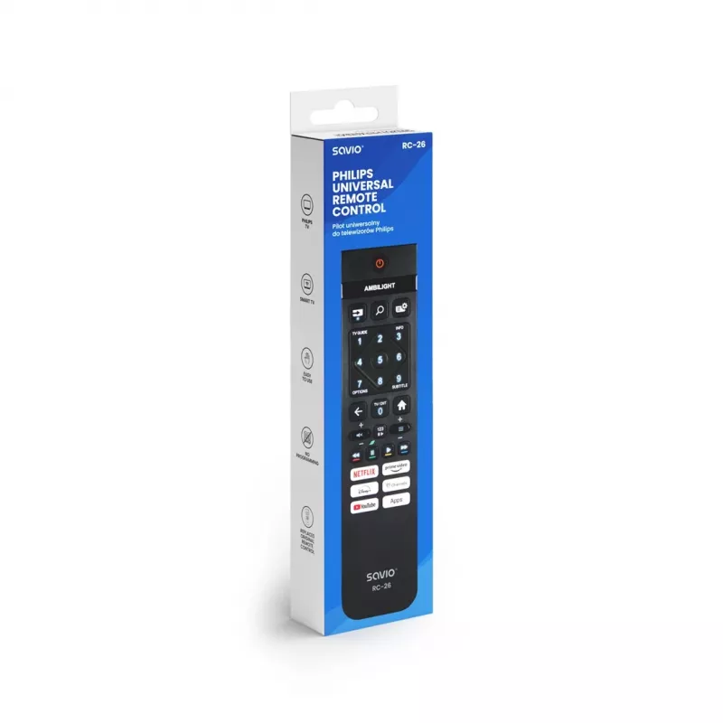 Savio RC-26 remote control IR Wireless TV Press buttons