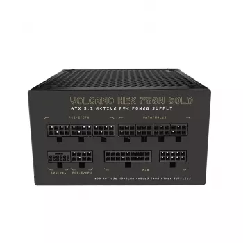 Power supply MODECOM VOLCANO HEX GOLD 750W, 80 PLUS Gold, ATX 3.1, modular, 14 cm fan