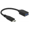 USB Cable DeLOCK USB 3.1 Gen 2 Type-C/Typ-A 0.1 m Black
